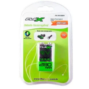 BATERIA RECARREGAVEL FLEX GOLD 9V 280MAH - FX-9V/280B1
