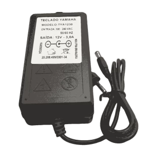 FONTE CHAVEADA TITANIS PARA TECLADO YAMAHA 12V 3A PLUG 5,5MM X 2,1MM (+ INTERNO) BIVOLT - TYA1230