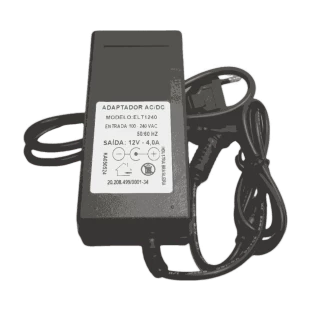 FONTE CHAVEADA TITANIS PARA USO GERAL 12V 4A PLUG 5,5MM X 2,5MM (+ INTERNO) BIVOLT - ELT1240