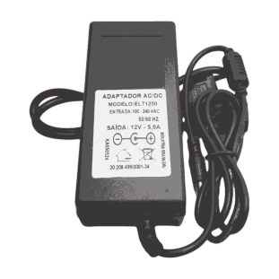 FONTE CHAVEADA TITANIS PARA USO GERAL 12V 5A PLUG 5,5MM X 2,5MM (+ INTERNO) BIVOLT - ELT1250