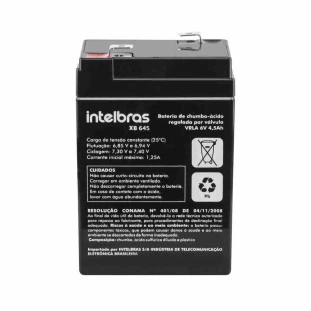 BATERIA SELADA INTELBRAS 6V 4,5AH XB 645 - 4860011