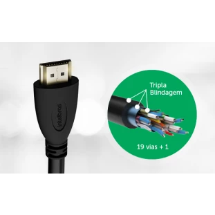 CABO HDMI INTELBRAS 2.0 4K ULTRA HD 10M CHF 2010 COM FILTRO - 4140002