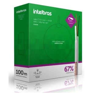 CABO CFTV INTELBRAS COAXIAL 4MM + 2PX26 AWG 67% 100M FAST CAM FC67CBR - 4830053