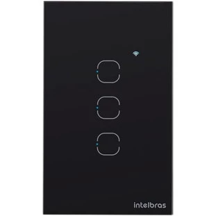 INTERRUPTOR INTELIGENTE INTELBRAS TOUCH WI-FI 3 TECLAS PRETO MIS 1003 - 4850056