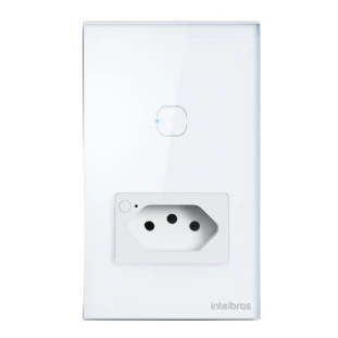 TOMADA SIMPLES COM 1 INTERRUPTOR INTELIGENTE INTELBRAS 10A SMART WI-FI ETS 2001 BRANCO - 4850066