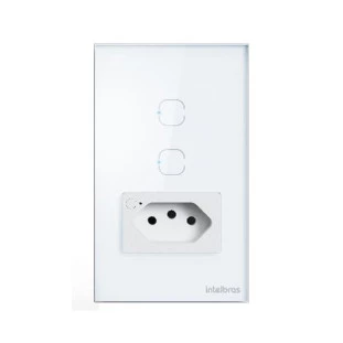 TOMADA SIMPLES COM 2 INTERRUPTOR INTELIGENTE INTELBRAS 10A SMART WI-FI ETS 2002 BRANCO - 4850068