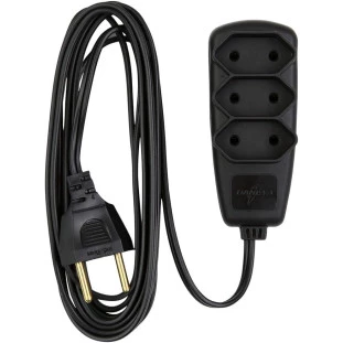 EXTENSAO SORT DANEVA 2 X 0,75 2P 10A PRETO 1,3M - DN1912