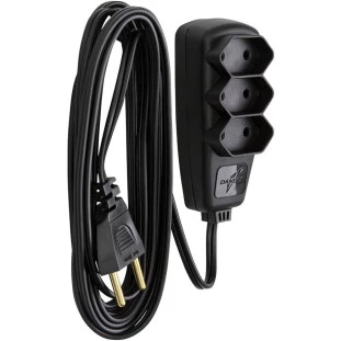 EXTENSAO SORT DANEVA 2 X 0,75 2P 10A PRETO 10M - DN1657