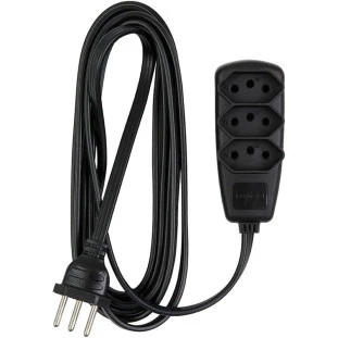 EXTENSAO SORT DANEVA 2 X 0,75 2P 10A PRETO 5M - DN1656