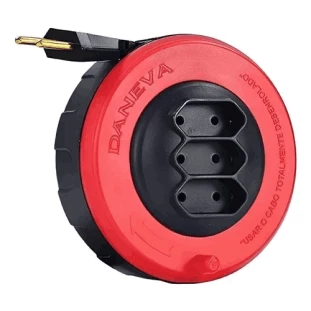 EXTENSAO ENROLAR DANEVA PL 2 X 0,75 2P 10A 3M VERMELHO - DN1496