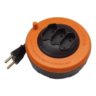 EXTENSAO ENROLAR DANEVA PL 2 X 0,75 2P 10A 5M LARANJA - DN1495