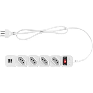 PROTETOR ELETRONICO INTELBRAS 4 TOMADAS 2 USB BRANCO CABO 1M EPE 204 USB - 4824204