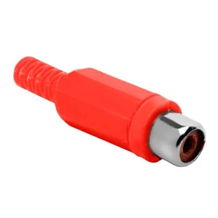 PLUG RCA PLASTICO FEMEA VERMELHO - JCRC0006