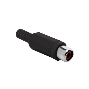 PLUG RCA PLASTICO FEMEA PRETO - JCRC0005