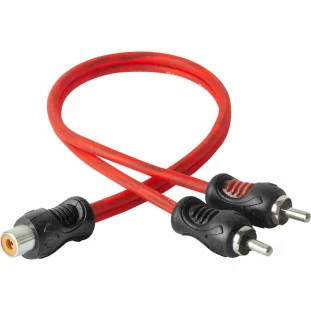 CABO Y STORM FLEXIVEL OFC 2 RCA MACHO X 1 RCA FEMEA 25CM VERMELHO - CBAY0022
