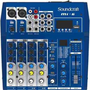 MESA DE SOM SOUNDCRAFT MI-6 DE 6 CANAIS BLUETOOTH/ USB - 28920105