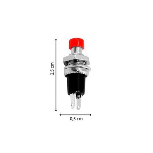 CHAVE PUSH BUTTON NA 3A VERMELHA - CHVS0015