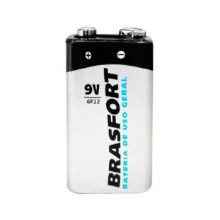 BATERIA ZINCO COMUM BRASFORT 9V 6F22 - 6312