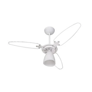 VENTILADOR DE TETO VENTISOL WIND LIGHT BRANCO 3 PAS TRANSPARENTES COM LUSTRE 137W CV3 220V - 405 - FR