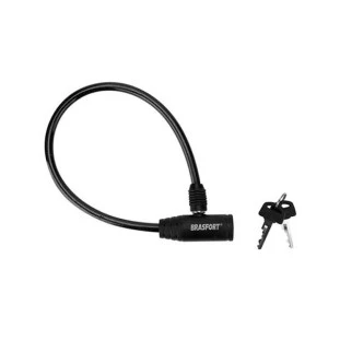 BRASFORT CADEADO PARA BIKE CABO 60CM DIAMETRO 8MM COM CHAVE - 7016 - FR