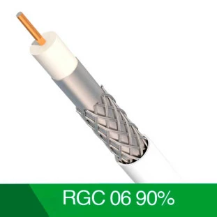 CABO COAXIAL CABLETECH RGC06 75R COM 90% DE MALHA BRANCO (BOBINA 305M)