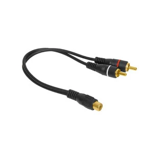 STORM CABO Y 5MM 2 RCA MACHO X 1 RCA FEMEA RETO/ RETO 20CM PRETO - CBAY0006