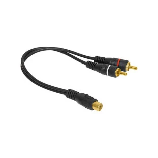 STORM CABO Y 4MM 2 RCA MACHO X 1 RCA FEMEA RETO/RETO 20CM PRETO - CBAY0004
