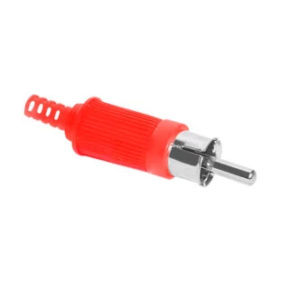 PLUG RCA PLASTICO PONTA NIQUEL VERMELHO - PGRC0017