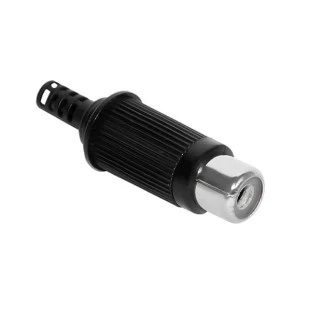 PLUG RCA PLASTICO FEMEA PONTA NIQUEL PRETO - JCRC0007