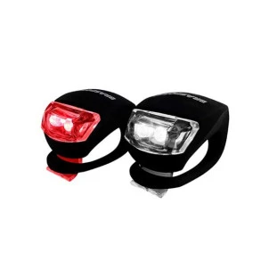 BRASFORT KIT LANTERNA LED BIKE TRASEIRO/DIANTEIRO A PILHA 2XCR2032 VM/PT - 7864 - FR