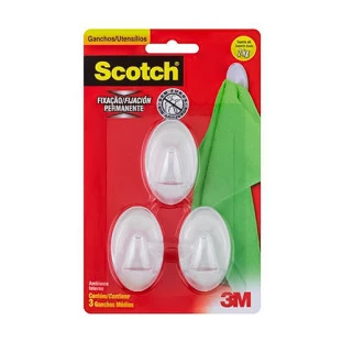 3M GANCHO SCOTCH TRANSPARENTE MEDIO COM 3 - HB004270433 - FR