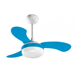 VENTILADOR DE TETO VENTISOL PETIT BRANCO/AZUL 3 PAS 3 VELOCIDADES COM REVERSAO E LUZ 127V - 376 - FR