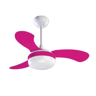 VENTILADOR DE TETO VENTISOL PETIT BRANCO/ROSA 3 PAS 3 VELOCIDADES COM REVERSAO E LUZ 220V - 379 - FR