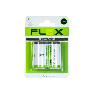 FLEX GOLD PILHA ALCALINA C 1,5V LR14 (C/2PÇS) - FX-CK2 - FR