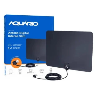 ANTENA DIGITAL AQUARIO INTERNA SLIM UHF/HDTV CABO 2,5M - DTV-250