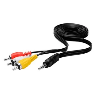 CABO P2 4C X 3 RCA STORM NIQUEL 1,8M PRETO (PARA DVD AUTOMOTIVO/ TV LED) - CBRC0015