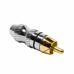 PLUG RCA PROFISSIONAL METAL 6MM COM ANEL PRETO - PGRC0028