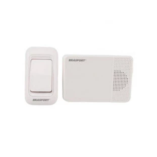 BRASFORT CAMPAINHA SEM FIO PILHA/PILHA 52 TOQUES TRANSMISSOR RESISTENTE A CHUVA COM ALCANCE DE 100M - 7890 - FR