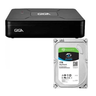 GS0467 - DVR GIGA 720P HD 8 CANAIS 1080N OPENHD LITE COMPRESSAO H.264 COM HD SEAGATE 1TB SKYHAWK - GS0085 - FR