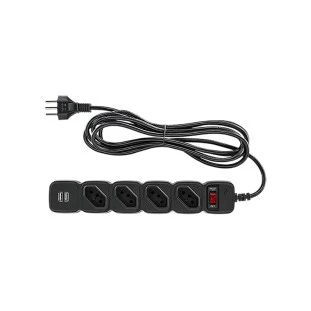 PROTETOR ELETRONICO INTELBRAS 4 TOMADAS 2 USB PRETO CABO 3M EPE 204+ - 4824207