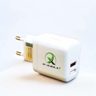 CARREGADOR TOMADA XCELL TURBO FAST CHARGER 25W GAN 5A 2 USB BRANCO - XC-UR-74