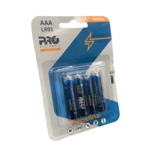 PILHA ALCALINA PROELETRONIC 1,5V AAA LR03 C/4 - PQPA-AAA4