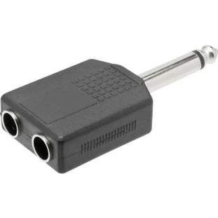 ADAPTADOR PLUG P10 MONO X 2X JACK P10 MONO NIQUEL - ADAP0025