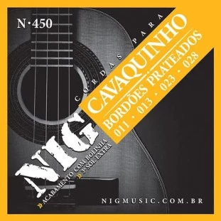 ENCORDOAMENTO PARA CAVAQUINHO NIG AÇO/METAL PRATEADO (.011 - .028) - N450
