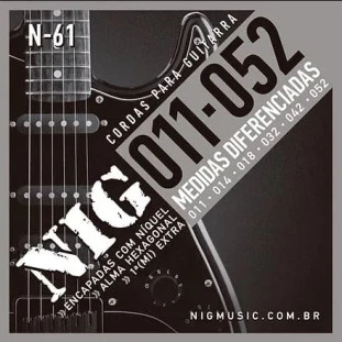 ENCORDOAMENTO PARA GUITARRA TRADICIONAL 6 CORDAS NIG (.011 - .052) - N61