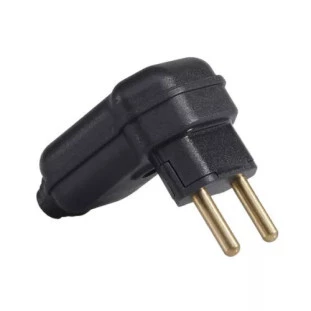PLUG 10A 2 PINOS MARGIRIUS 90 GRAUS PRETO PLD6-2 (C/10) - 18304