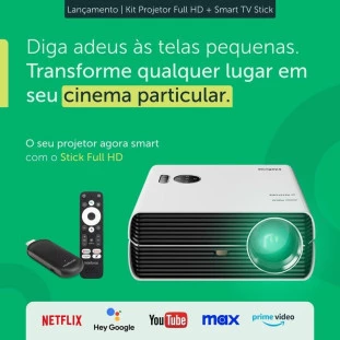 PROJETOR INTELBRAS FULL HD 3800 LUMENS 40 A 150 POLEGADAS + SMART BOX TV STICK PFLS410 - 4290054